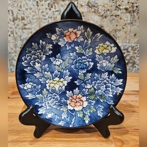 Vintage Japanese Lotus Decorative Plate Water Color lotus Florals